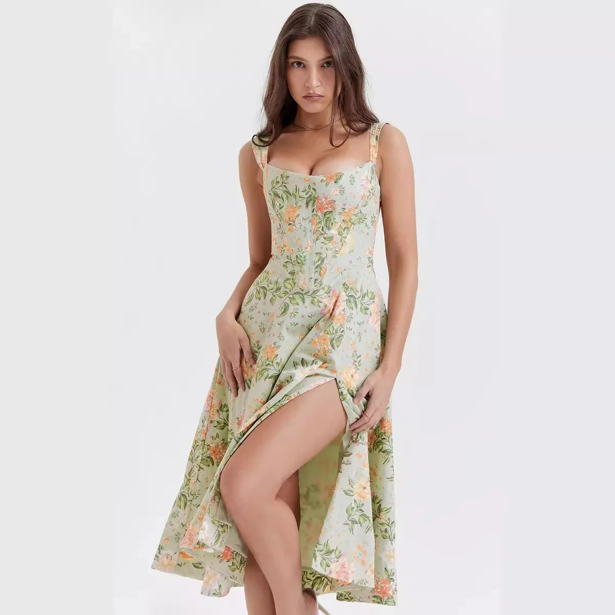 Womens Layla Floral Midi Dress