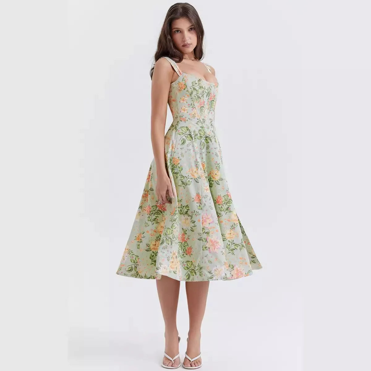 Womens Layla Floral Midi Dress
