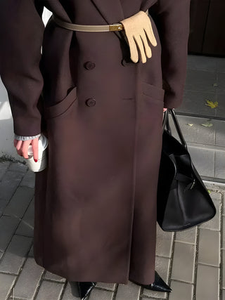 Double-Breasted Lapel Overcoat