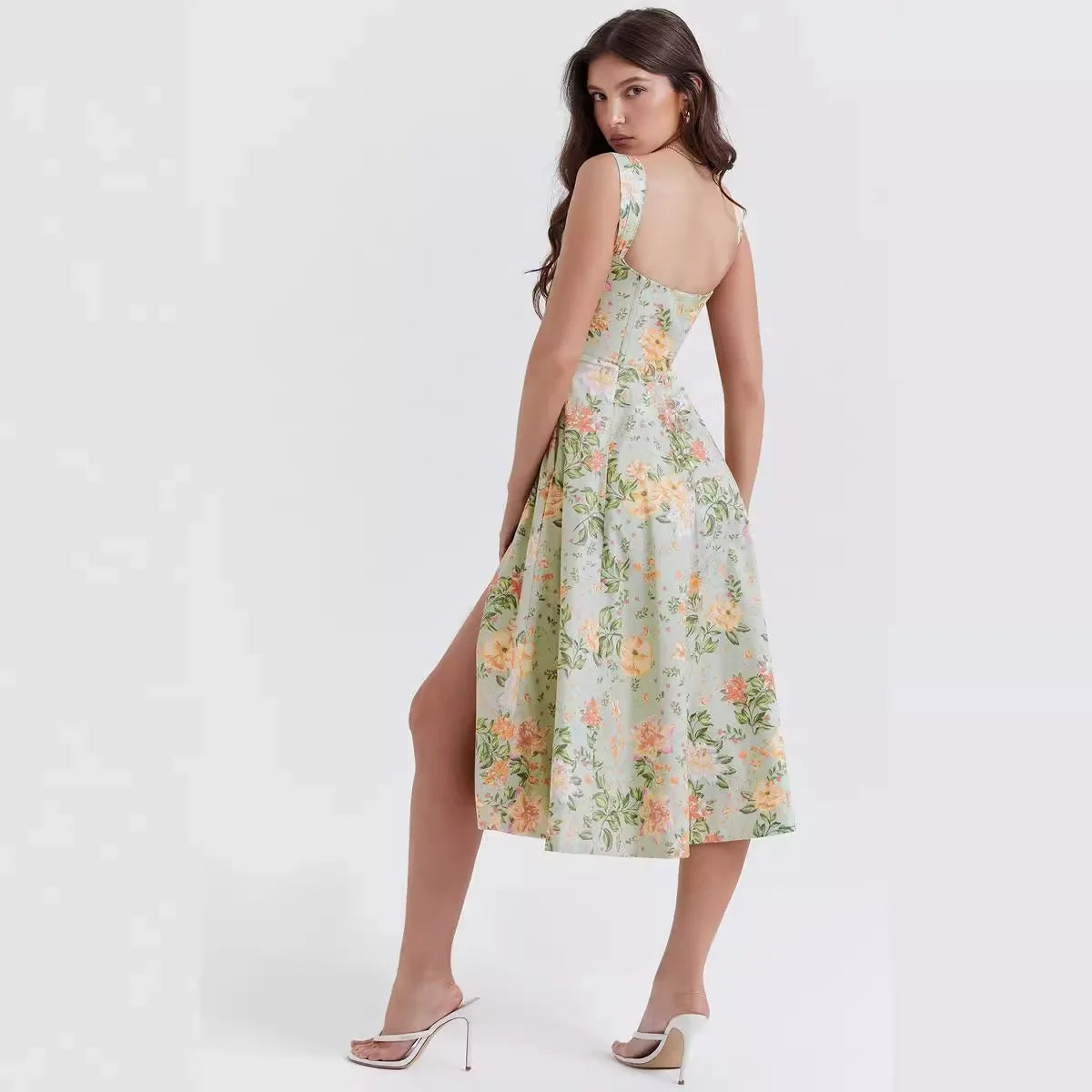 Womens Layla Floral Midi Dress