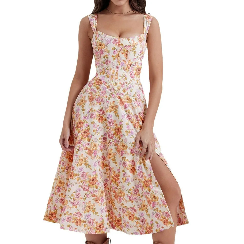 Womens Layla Floral Midi Dress