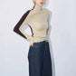 Asymmetric Mock Neck Long Sleeve Top with Contrast Sleeves – Sculpting Fit and Stylish Design for Effortless Fashion 2