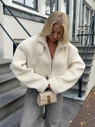 Cropped Lamb Wool Jacket