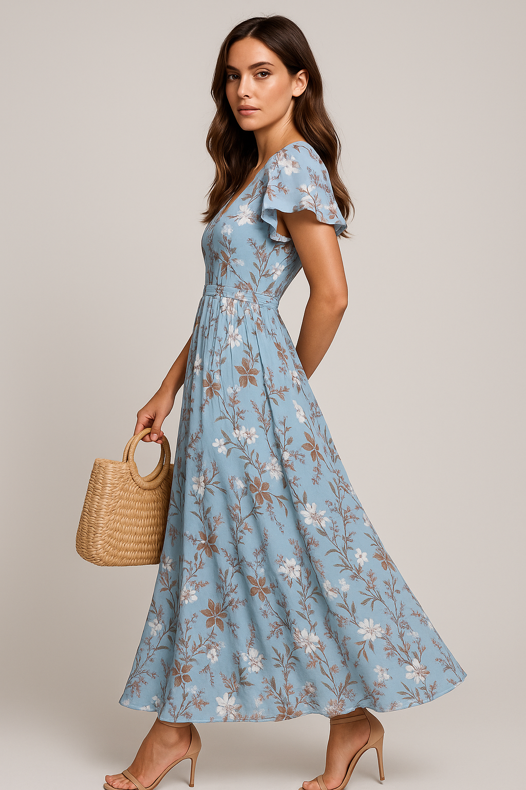 Blue Floral Maxi Dress 1