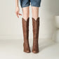 Brown Women's Knee-High Cowboy Boots 2