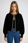 Chic Pearl-Trimmed Cardigan for Effortless Elegance and Comfort 0