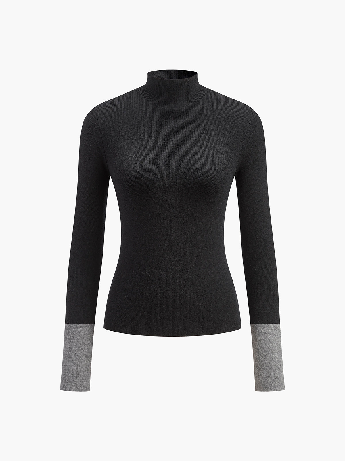 Contrast Cuff Knit Sweater 4