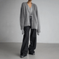 Cozy Women's Long Cardigan with Deep V-Neck and Oversized Sleeves – Fluffy Knit Layering Piece 4