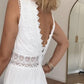 Cute Airy White Summer Midi dress with lace and V-neck 4