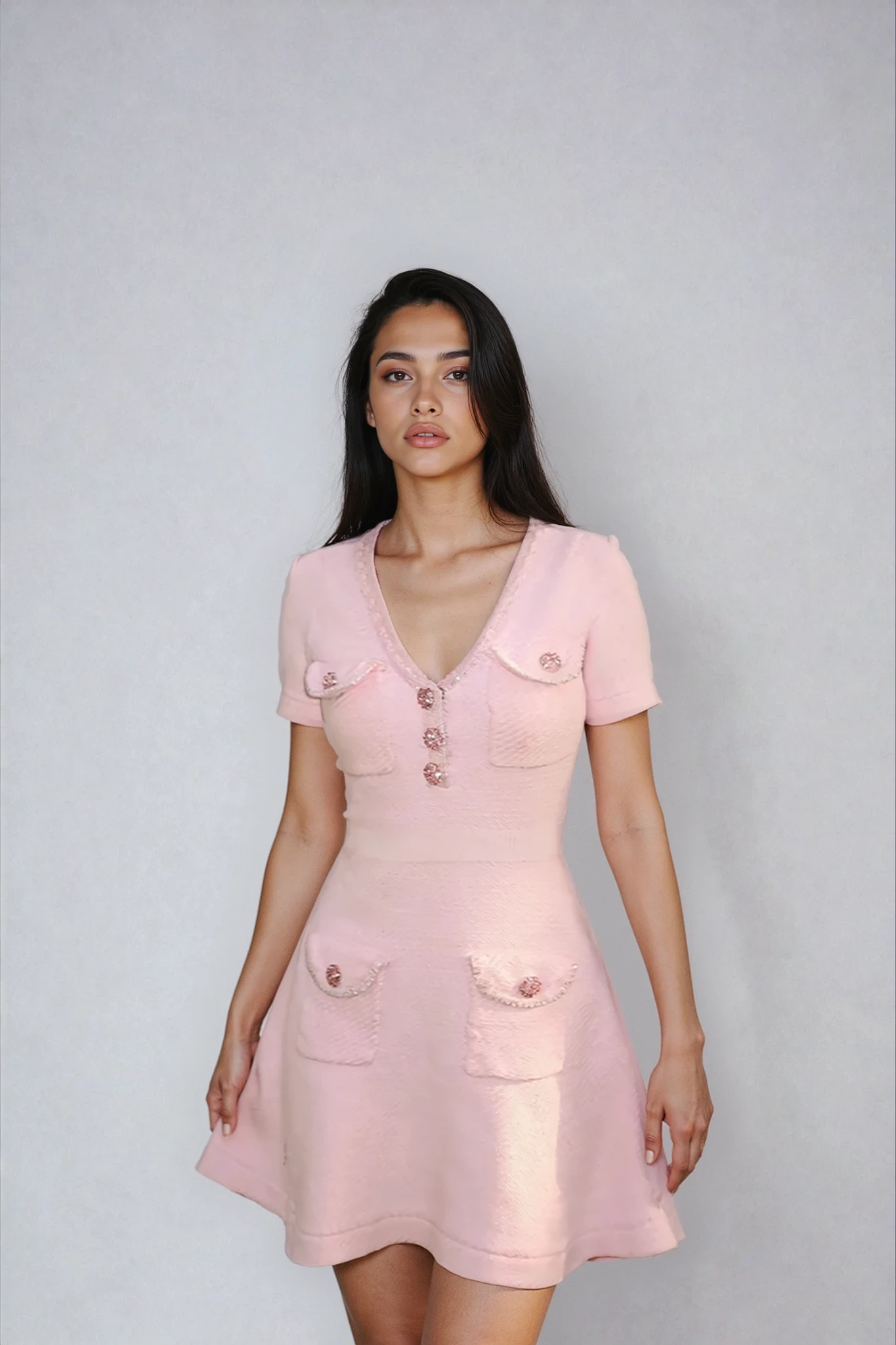 Cute Chic Baby Pink Mini Dress 1
