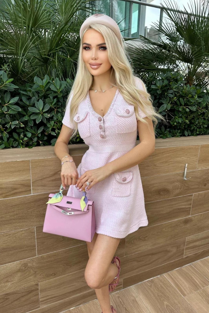 Cute Chic Baby Pink Mini Dress 5