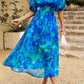Elegant Floral Midi Dress with Puff Sleeves 8