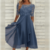 Elegant Flowy Women's Dress with Lace Bodice 2