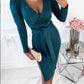 Elegant V-Neck Sheath Midi Dress 3