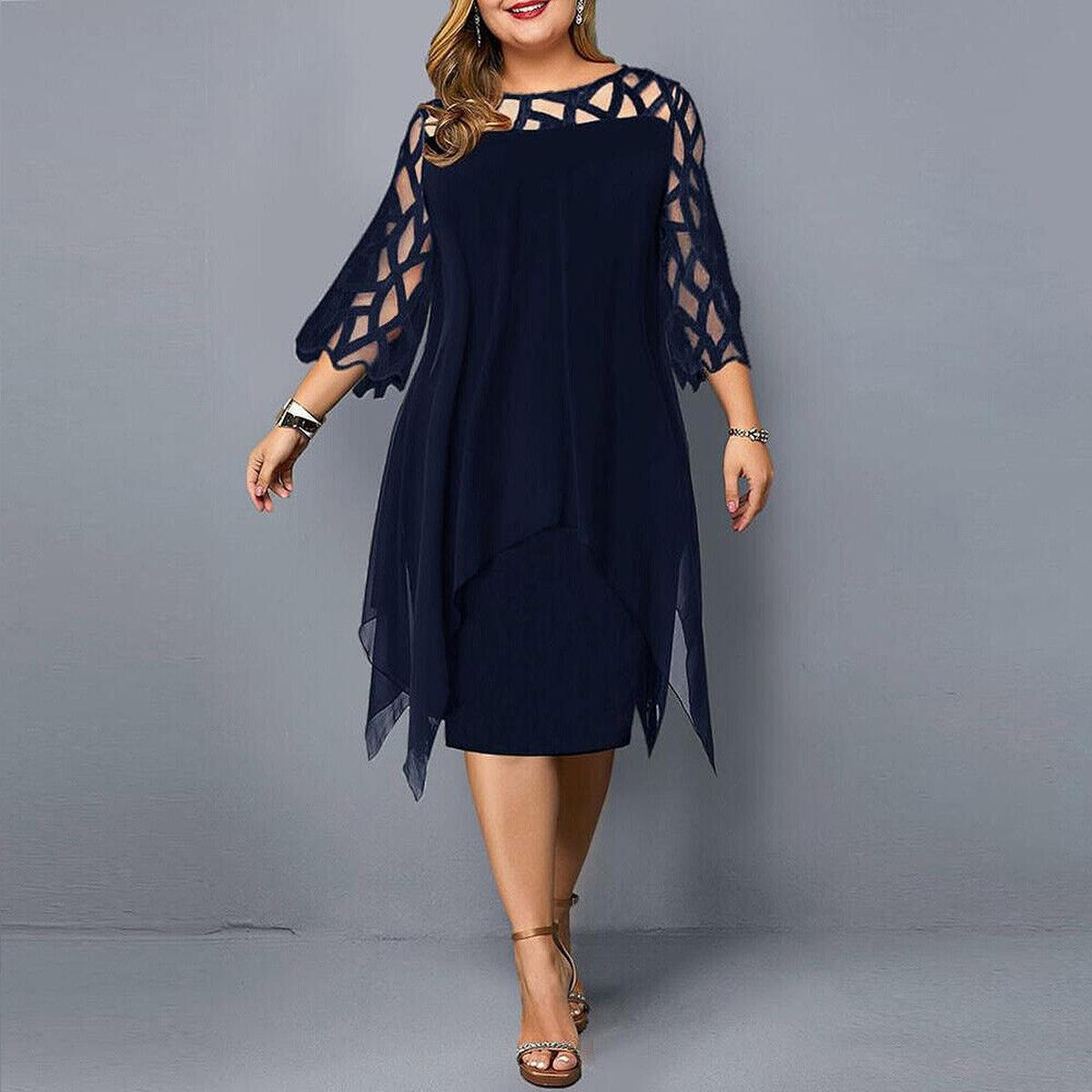Evening Cocktail Plus Size Midi Dress 2