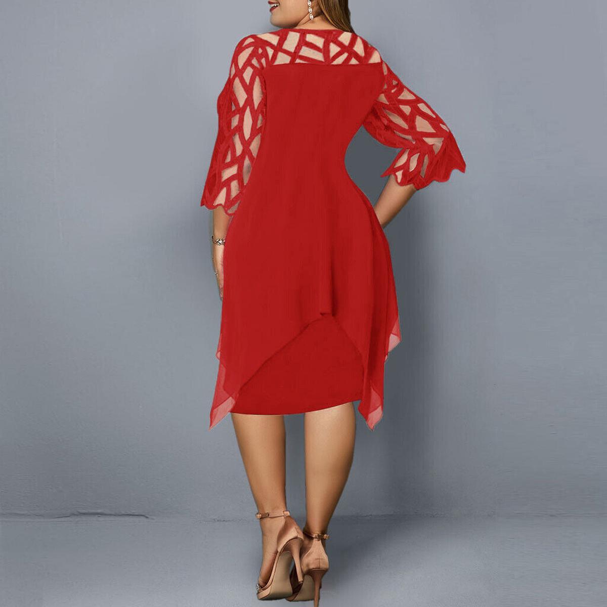 Evening Cocktail Plus Size Midi Dress 5