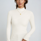 Fitted Mock Neck Long Sleeve Top with Ribbed Design – Perfect for Layering 0