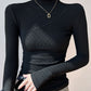 Fitted Mock Neck Long Sleeve Top with Ribbed Design – Perfect for Layering 5