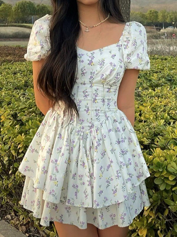 Floral Corset Mini Dress 0