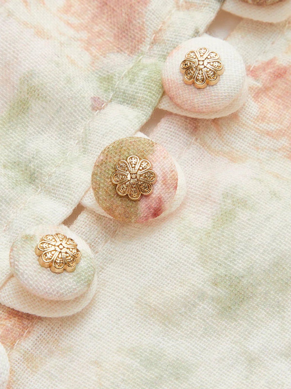 Floral Mini Dress with Puff Sleeves and Removable Belt 2