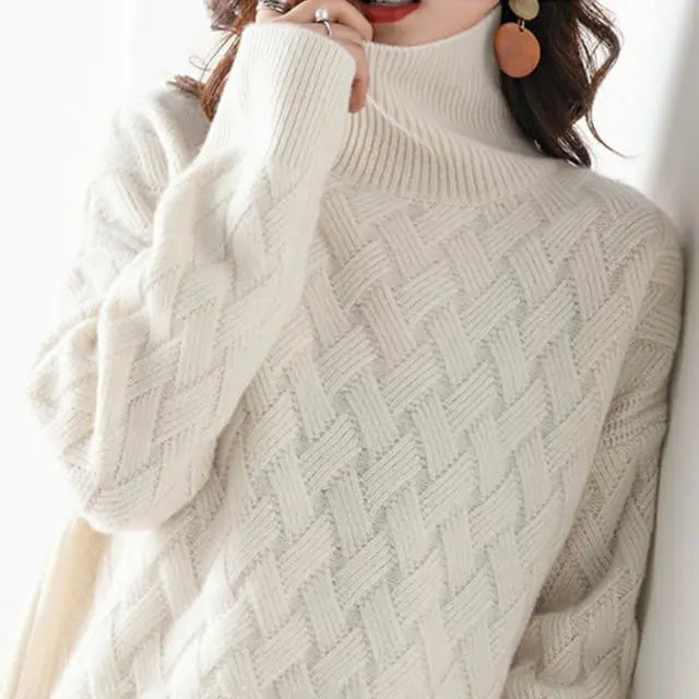 Womens Elegant Roll Neck Jumper