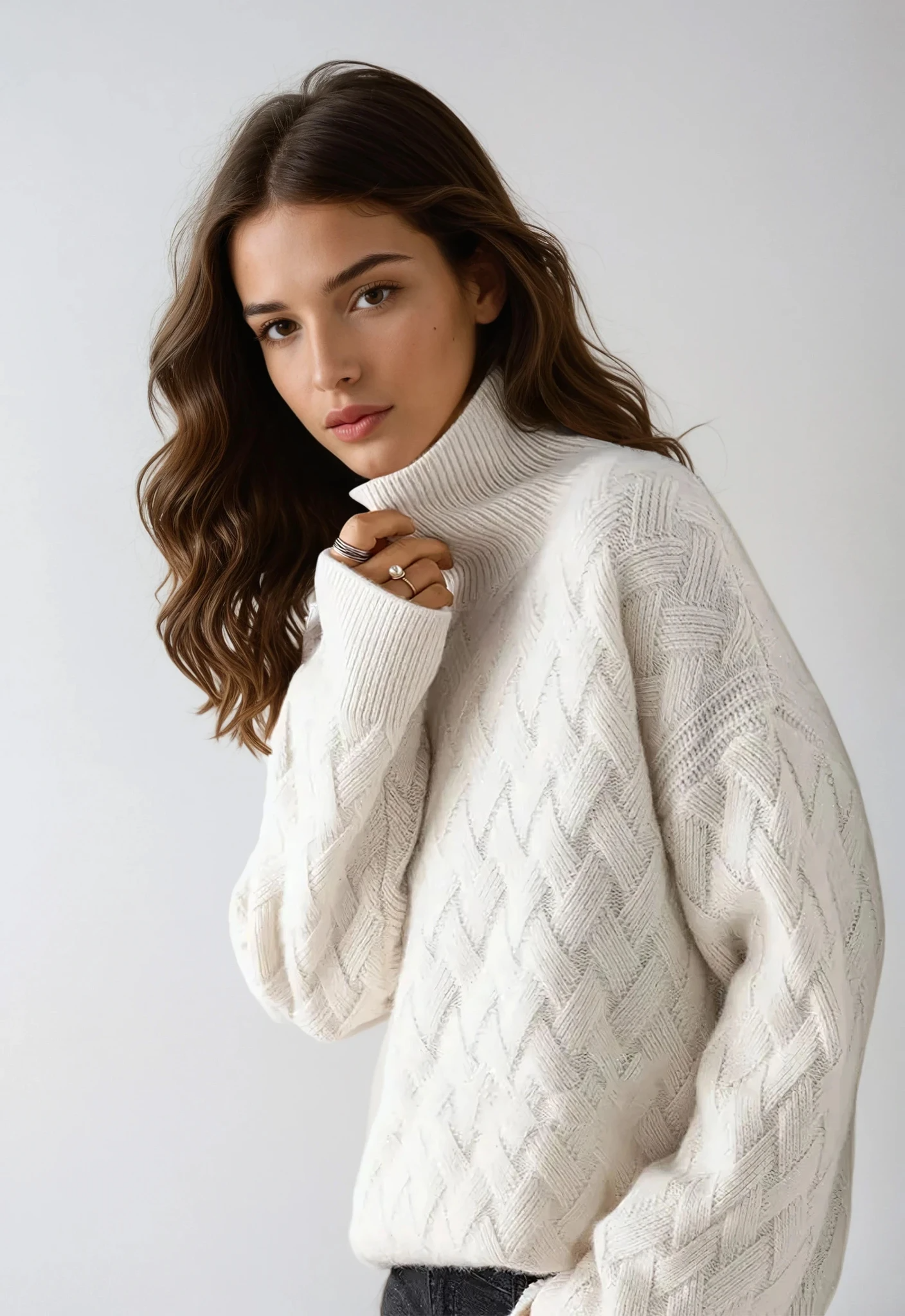 Womens Elegant Roll Neck Jumper