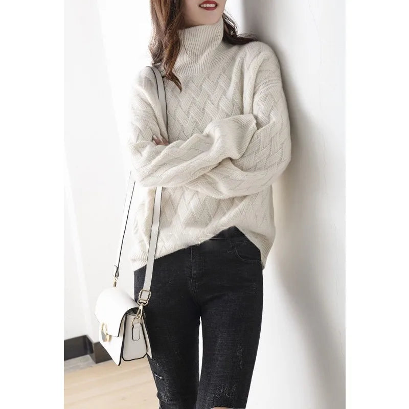 Womens Elegant Roll Neck Jumper