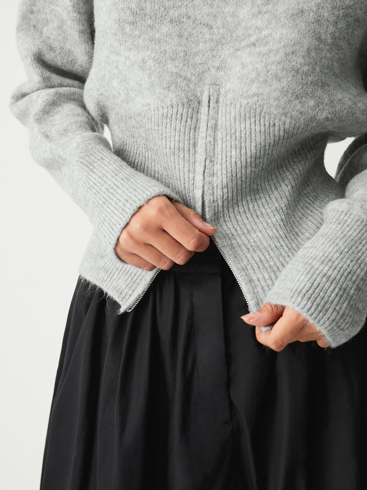 Half Zip Knit Sweater with Fitted Waist and Flared Sleeves – Versatile Cool-Weather Layer 5