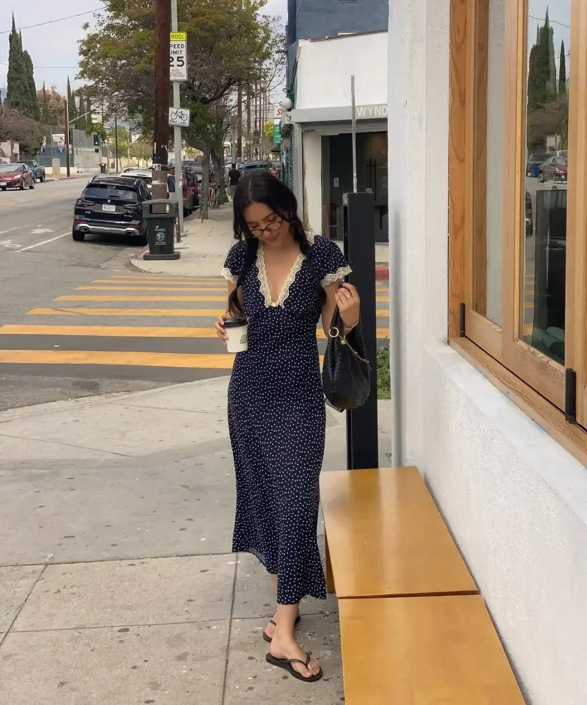 Lightweight Polka Dot Midi Dress 0