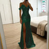 Off-Shoulder Sequined Formal Evening Gown Maxi Dress 2