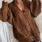 Womens Oversized Cable Knit Cardigan