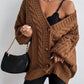Womens Oversized Cable Knit Cardigan