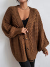 Womens Oversized Cable Knit Cardigan
