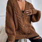 Womens Oversized Cable Knit Cardigan