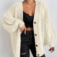 Womens Oversized Cable Knit Cardigan
