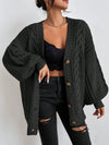 Womens Oversized Cable Knit Cardigan