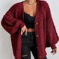 Womens Oversized Cable Knit Cardigan