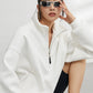 Oversized Half Zip Pullover Hoodie with Stand Collar – Relaxed Fit, Soft Fabric for Casual Comfort 0