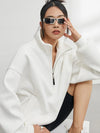 Oversized Half Zip Pullover Hoodie with Stand Collar – Relaxed Fit, Soft Fabric for Casual Comfort 0