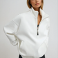 Oversized Half Zip Pullover Hoodie with Stand Collar – Relaxed Fit, Soft Fabric for Casual Comfort 1
