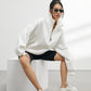 Oversized Half Zip Pullover Hoodie with Stand Collar – Relaxed Fit, Soft Fabric for Casual Comfort 3