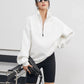 Oversized Half Zip Pullover Hoodie with Stand Collar – Relaxed Fit, Soft Fabric for Casual Comfort 4