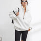 Oversized Half Zip Pullover Hoodie with Stand Collar – Relaxed Fit, Soft Fabric for Casual Comfort 5