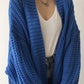 Oversized Knit Black Cardigan for Women – Open Front Cozy Jumper for Transitional Weather 3