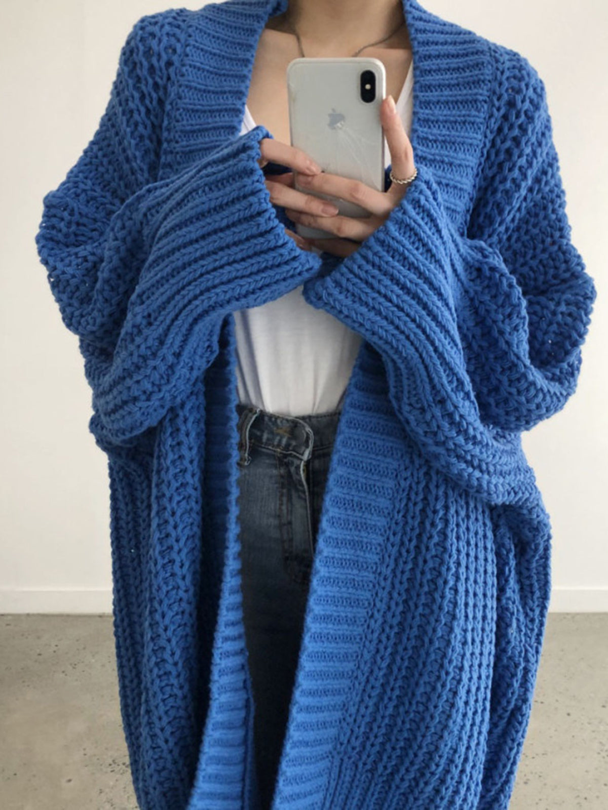 Oversized Knit Black Cardigan for Women – Open Front Cozy Jumper for Transitional Weather 4
