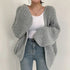 Oversized Knit Cardigan with Lantern Sleeves – Cozy Open-Front Design 0