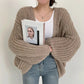 Oversized Knit Cardigan with Lantern Sleeves – Cozy Open-Front Design 2