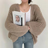 Oversized Knit Cardigan with Lantern Sleeves – Cozy Open-Front Design 2