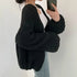 Oversized Knit Cardigan with Lantern Sleeves – Cozy Open-Front Design 6
