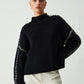 Oversized Mock Neck Sweater with Contrast Whipstitching – Cozy Rib-Knit Fabric for Effortless Layering 0